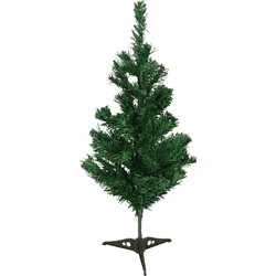 Bellatio decorations Kerstboom - kunst - groen - H60 cm - kleine/mini boompjes - Kunstkerstboom