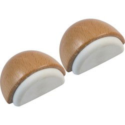 AMIG Deurstop/deurmagneet - 2x - D48mm - zelfklevend - beuken - houtA  - Deurstoppers