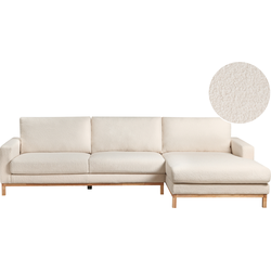Beliani SIGGARD - Hoekbank-Wit-Bouclé