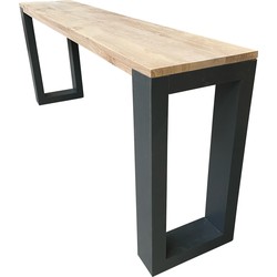 Wood4you- Side table enkel 78Hx190LX38Dcm  eikenhout antraciet