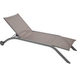 HESPERIDE HIXA Strandstoel - Ligstoel - Ligbed - tuin - Loungestoel buiten - Zonnebed - Aluminium - Taupe