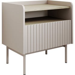 Meubella Nachtkastje Livako - Beige - 53 cm