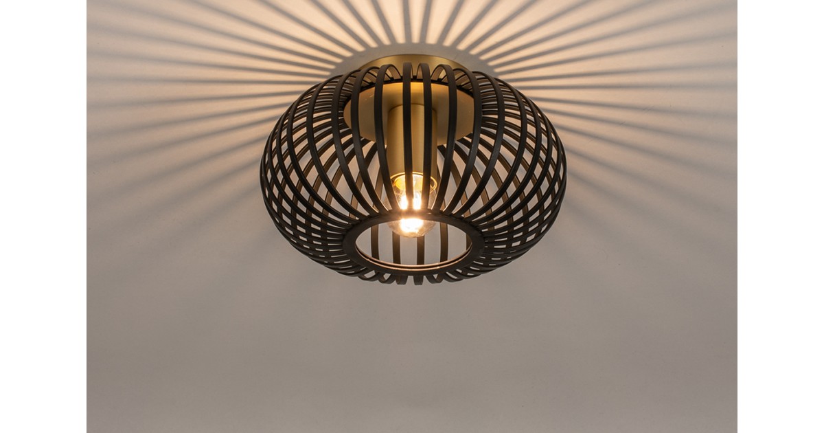 Lumidora Plafondlamp 74496 - E27 - Zwart - Messing - Metaal - ⌀ 24 cm