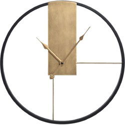 PTMD Klok Lolae - 43x3x43 cm - Ijzer - Goud