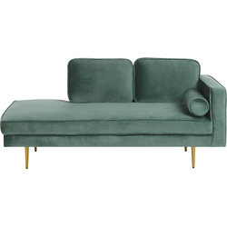 Beliani MIRAMAS - Chaise longue-Groen-Fluweel