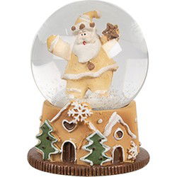 Clayre & Eef Sneeuwbol Ø 5x6 cm Bruin Glas Kunststof
