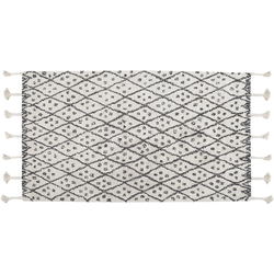 AGADIR - Laagpolig vloerkleed - Gebroken wit - 80 x 150 cm - Katoen
