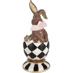 Clayre & Eef Decoratie Beeld Konijn 19 cm Bruin Polyresin Paasdecoratie