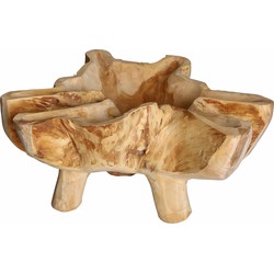 PTMD Nerja Natural teak houten pot maat in cm: 35 x 40 x 20
