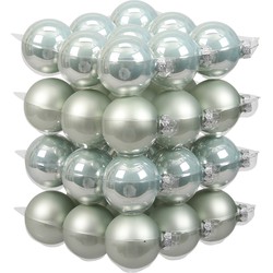 36x stuks glazen kerstballen mintgroen (oyster grey) 6 cm mat/glans - Kerstbal