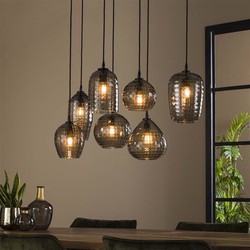 Industriële Hanglamp Gaby 7-Lichts Glas