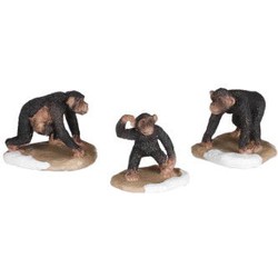 Chimpanzee family 3 stuks - l5xb4,5xh4,5cm