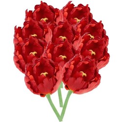 10x Kunstbloemen tulp rood 25 cm - Kunstbloemen