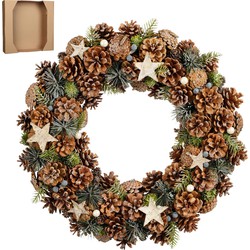 House of Seasons Kerstkrans - Ø50 cm - Bruin