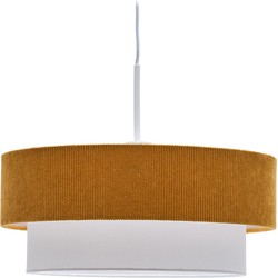 Kave Home - Bianella-plafondlamp in mosterd katoen en ribfluweel Ø 40 cm
