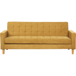 VEHKOO - Slaapbank 3-zits - Mosterdgeel - Polyester