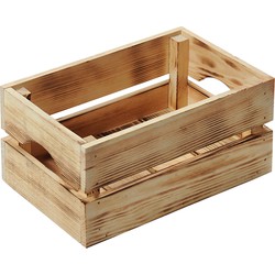 Kesper Fruitkisten opslagbox - old look - lichtbruin - hout - L30 x B20 x H15 cm - Opbergkisten