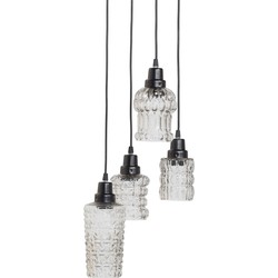 BePureHome Multiple Hanglamp - Metaal/Glas - Zwart - 170x26x26 