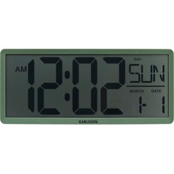 Wandklok Retro LCD - Groen - 34.8x2.7x14.8cm