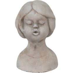 Clayre & Eef Buste Meisje 11x10x18 cm Beige Steen