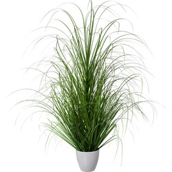 Kopu® Kunstplant Zegge Grasplant 90 cm - in Witte Sierpot - Nepplant