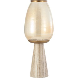 PTMD Windlicht Berdand - 22x22x59 cm - Glas - Beige