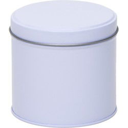 Wit rond opbergblik/bewaarblik - 10 cm - voorraadblikken - Voorraadblikken