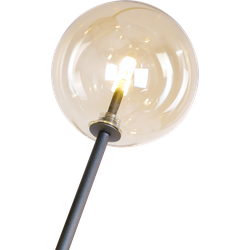 Hanglamp Rivalusso 6 lichts grijs + amber glas