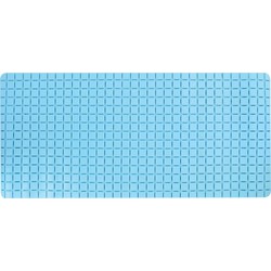 MSV Douche/bad anti-slip mat badkamer - rubber - lichtblauw - 76 x 36 cm - Badmatjes