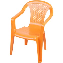 Sunnydays Kinderstoel - oranje - kunststof - buiten/binnen - L37 x B35 x H52 cm - tuinstoelen - Kinderstoelen