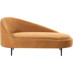 VALREAS - Chaise longue - Oranje - Linkszijdig - Polyester