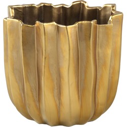 PTMD Bloempot Sigurdur - 18x18x17 cm - Keramiek - Goud