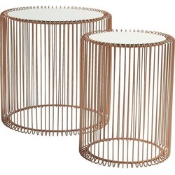 Kare Bijzettafel Wire Copper Set van 2