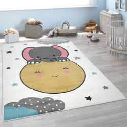 Kinderkamer Vloerkleed - Ninaro - Olifant & Zon - Creme - 200x280 cm