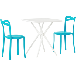 SERSALE/CAMOGLI - Bistroset voor 2 - Turquoise - Synthetisch