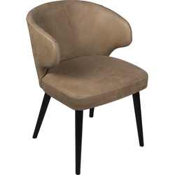 PTMD Fiori Taupe terra leather dining chair