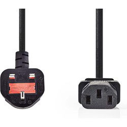 Nedis CEGP11100BK20 Voedingskabel Stekker Type G (vk) - Iec-320-c13 2,0 M Zwart