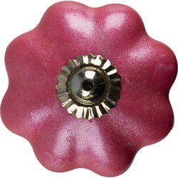 Clayre & Eef Deurknop Roze Keramiek