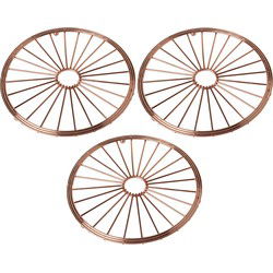 Cosy & Trendy ronde pannen onderzetters - 3x - metaal - koper - D20 cm - Panonderzetters