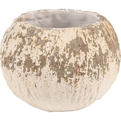 Clayre & Eef Bloempot  Ø 18x13 cm Beige Bruin Steen Rond Bloempot binnen