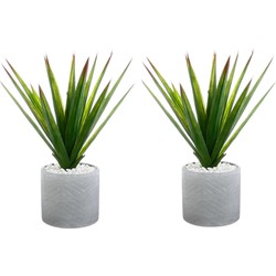 Set van 2x stuks atmosphera Aloe Vera kunstplanten in keramische pot 47 cm - Kunstplanten