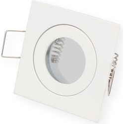 Groenovatie Inbouwspot, MR11 (35 mm), Vierkant, Aluminium, Waterdicht IP44, Mat Wit