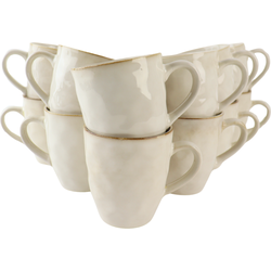 OTIX Theemokken - Koffiekopjes - met oor - set van 12 - Beige - Keramiek - MAPLE