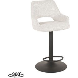 LABEL51 Barkruk Fer - Wit - Boucle - Zithoogte 64-84