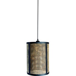 PTMD Bayu Black iron hanging lamp with bamboo cilinder