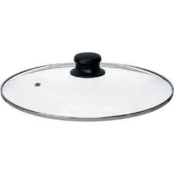 Universele pannendeksel voor pannen van 28,5 cm - glas - stoomgaatje - D28.5 x H6 cm - Pannendeksels