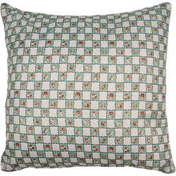 Clayre & Eef Kussenhoes Groen Beige Polyester Bloemen