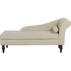 Beliani PESSAC - Chaise longue-Beige-Kunstleer