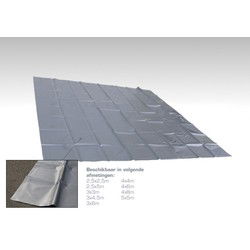 Grondzeil zilvergrijs PVC 680gr/m² voor Tenten of Zwembaden
