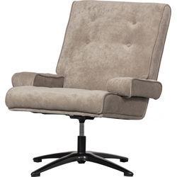 WOOOD Exclusive William Draaifauteuil - Polyester - Naturel - 93x79x91